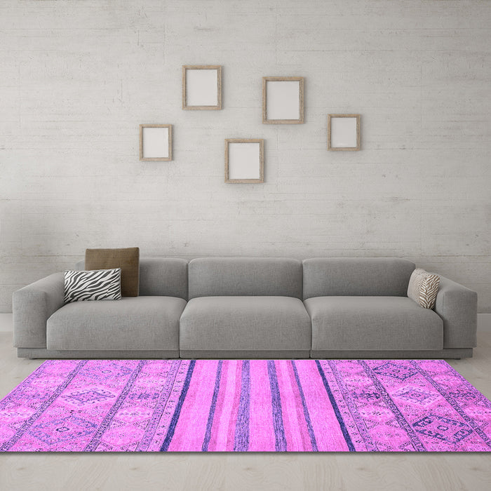 Machine Washable Abstract Purple Modern Area Rugs in a Living Room, wshabs2456pur
