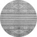 Round Abstract Gray Modern Rug, abs2456gry