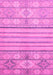 Machine Washable Abstract Pink Modern Rug, wshabs2456pnk