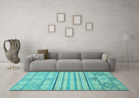 Machine Washable Abstract Light Blue Modern Rug, wshabs2456lblu