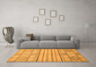 Machine Washable Abstract Orange Modern Area Rugs in a Living Room, wshabs2456org