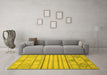 Machine Washable Abstract Yellow Modern Rug in a Living Room, wshabs2456yw