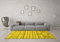 Machine Washable Abstract Yellow Modern Rug, wshabs2456yw