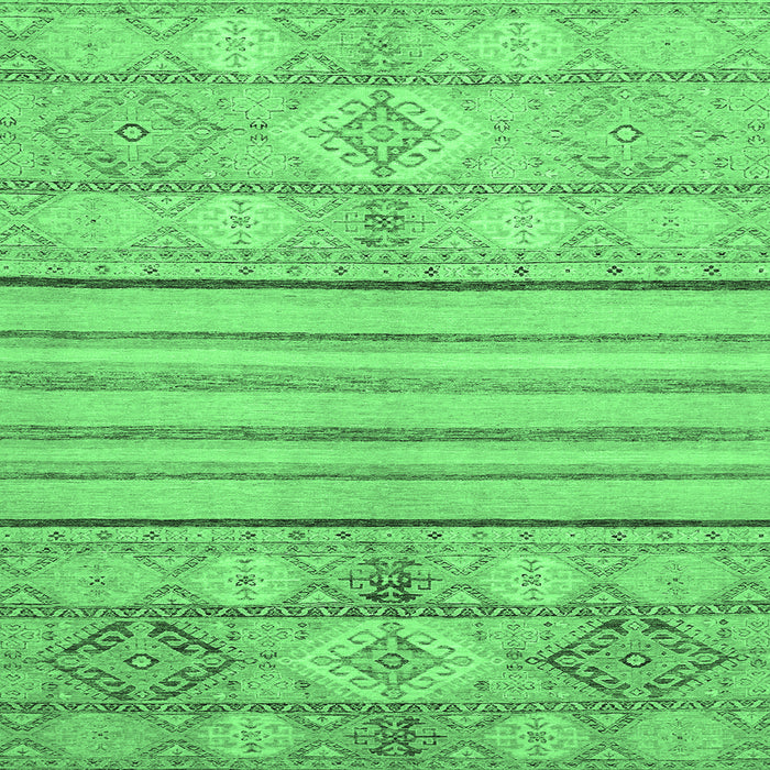 Square Machine Washable Abstract Emerald Green Modern Area Rugs, wshabs2456emgrn