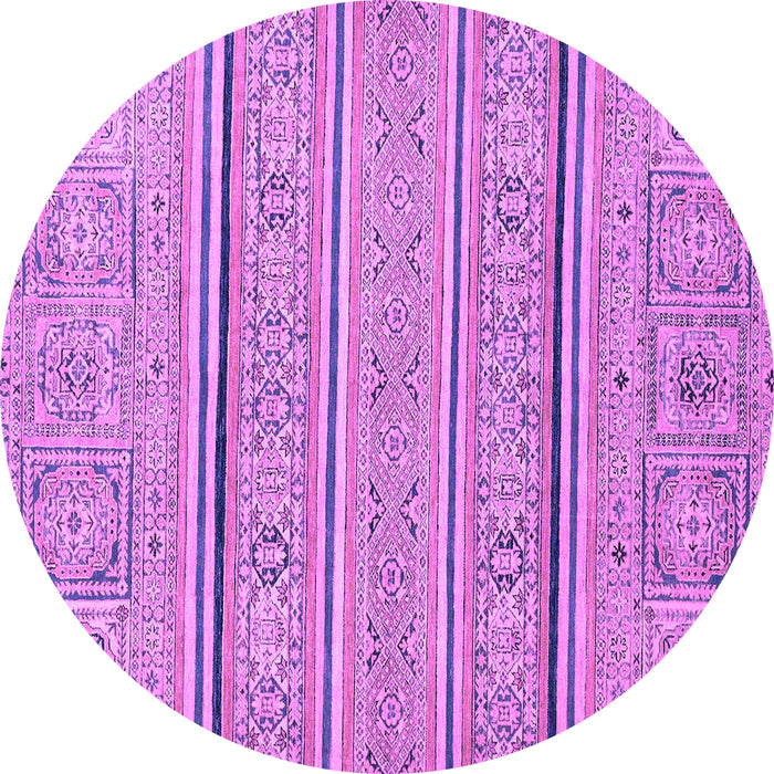 Round Abstract Purple Modern Rug, abs2457pur