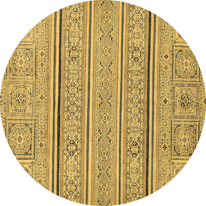 Round Abstract Brown Modern Rug, abs2457brn