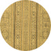 Round Abstract Brown Modern Rug, abs2457brn