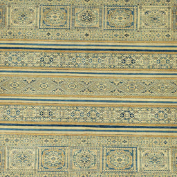 Square Abstract Dark Green Modern Rug, abs2457