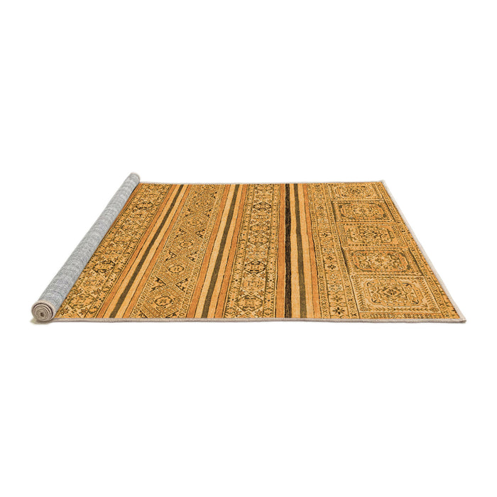Sideview of Machine Washable Abstract Orange Modern Area Rugs, wshabs2457org