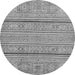 Round Abstract Gray Modern Rug, abs2457gry