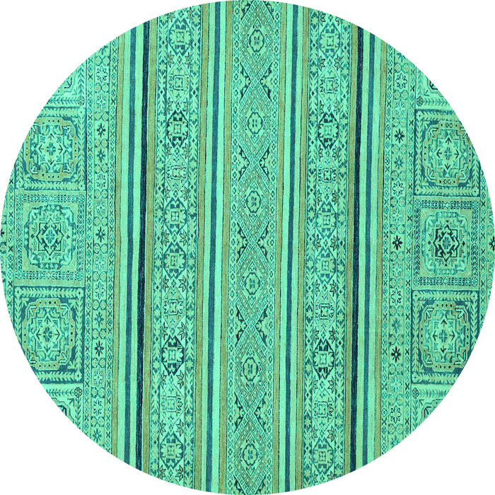 Round Abstract Turquoise Modern Rug, abs2457turq
