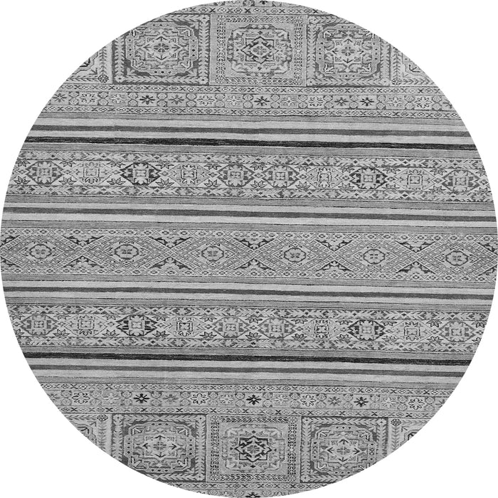 Round Machine Washable Abstract Gray Modern Rug, wshabs2457gry