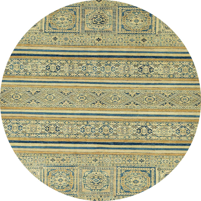 Round Machine Washable Abstract Dark Moccasin Green Rug, wshabs2457