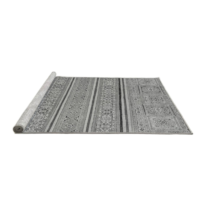 Sideview of Machine Washable Abstract Gray Modern Rug, wshabs2457gry