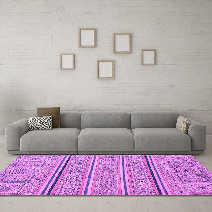Machine Washable Abstract Purple Modern Area Rugs in a Living Room, wshabs2457pur