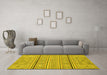 Machine Washable Abstract Yellow Modern Rug in a Living Room, wshabs2457yw