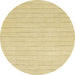 Round Abstract Mustard Yellow Solid Rug, abs2458