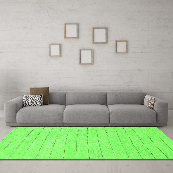 Machine Washable Solid Green Modern Area Rugs in a Living Room,, wshabs2458grn