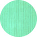 Round Solid Turquoise Modern Rug, abs2458turq