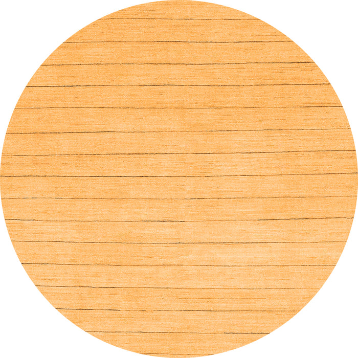 Round Machine Washable Solid Orange Modern Area Rugs, wshabs2458org
