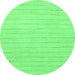 Round Solid Emerald Green Modern Rug, abs2458emgrn