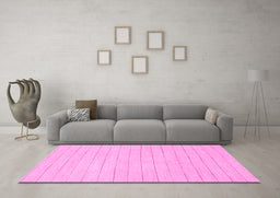 Machine Washable Solid Pink Modern Rug in a Living Room, wshabs2458pnk