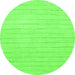 Round Solid Green Modern Rug, abs2458grn