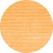 Round Solid Orange Modern Rug, abs2458org