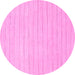 Round Solid Pink Modern Rug, abs2458pnk