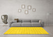 Machine Washable Solid Yellow Modern Rug in a Living Room, wshabs2458yw