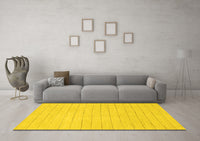 Machine Washable Solid Yellow Modern Rug, wshabs2458yw