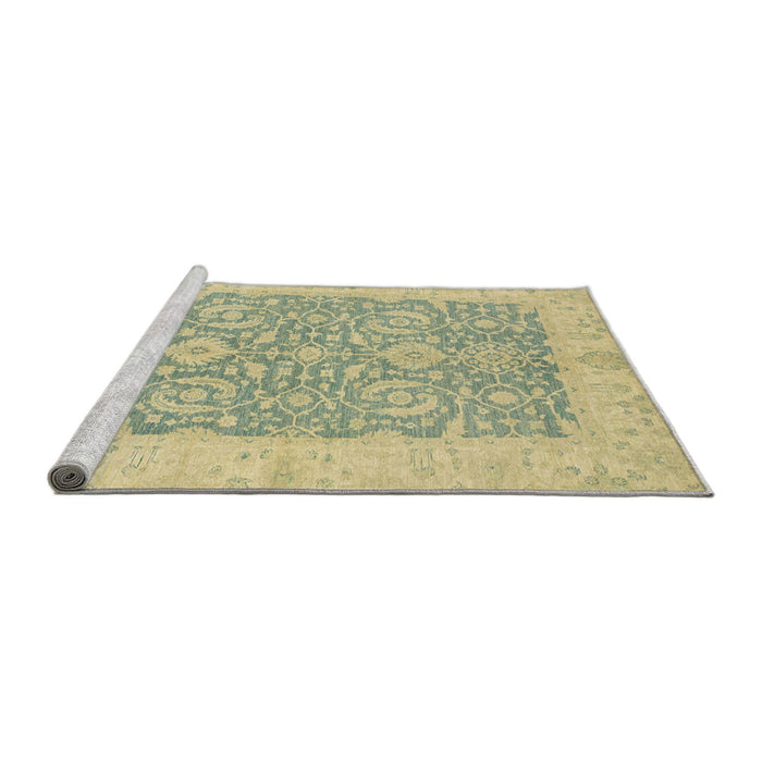 Sideview of Machine Washable Abstract Brown Gold Rug, wshabs2459