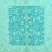 Square Oriental Light Blue Traditional Rug, abs2459lblu