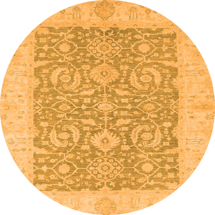 Round Oriental Orange Traditional Rug, abs2459org