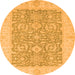 Round Oriental Orange Traditional Rug, abs2459org