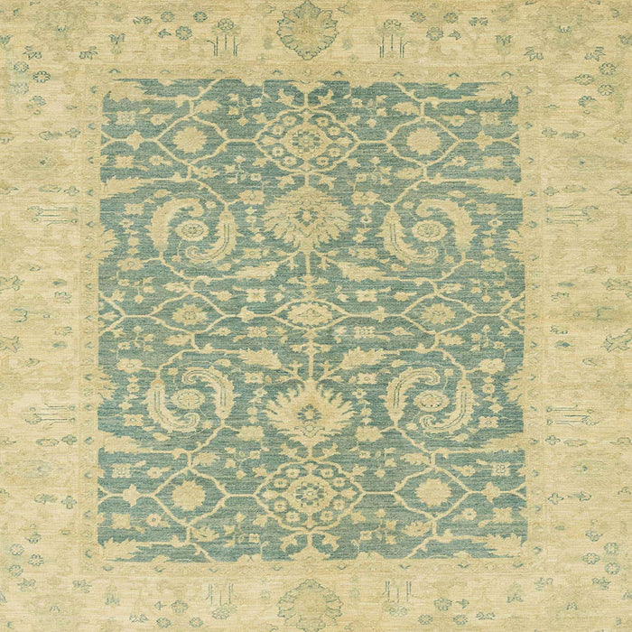 Square Abstract Brown Gold Oriental Rug, abs2459