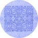 Round Oriental Blue Traditional Rug, abs2459blu