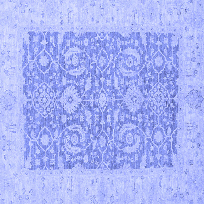 Square Machine Washable Oriental Blue Traditional Rug, wshabs2459blu