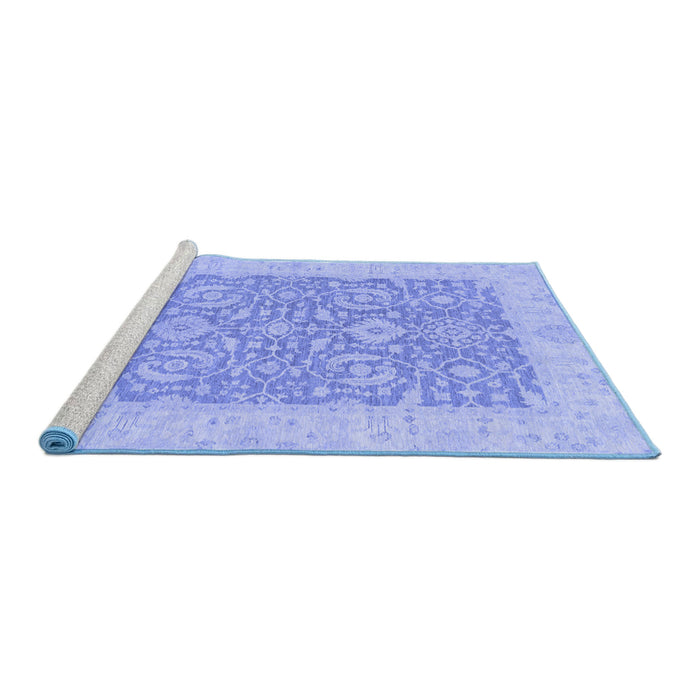 Sideview of Machine Washable Oriental Blue Traditional Rug, wshabs2459blu