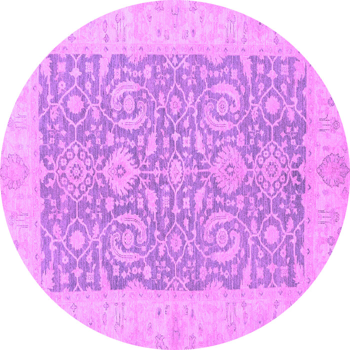 Round Machine Washable Oriental Purple Traditional Area Rugs, wshabs2459pur