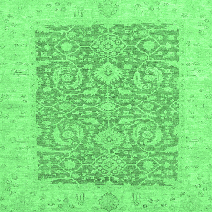 Square Machine Washable Oriental Emerald Green Traditional Area Rugs, wshabs2459emgrn