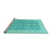 Sideview of Machine Washable Oriental Light Blue Traditional Rug, wshabs2459lblu