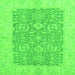 Square Oriental Green Traditional Rug, abs2459grn