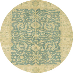 Round Machine Washable Abstract Brown Gold Rug, wshabs2459