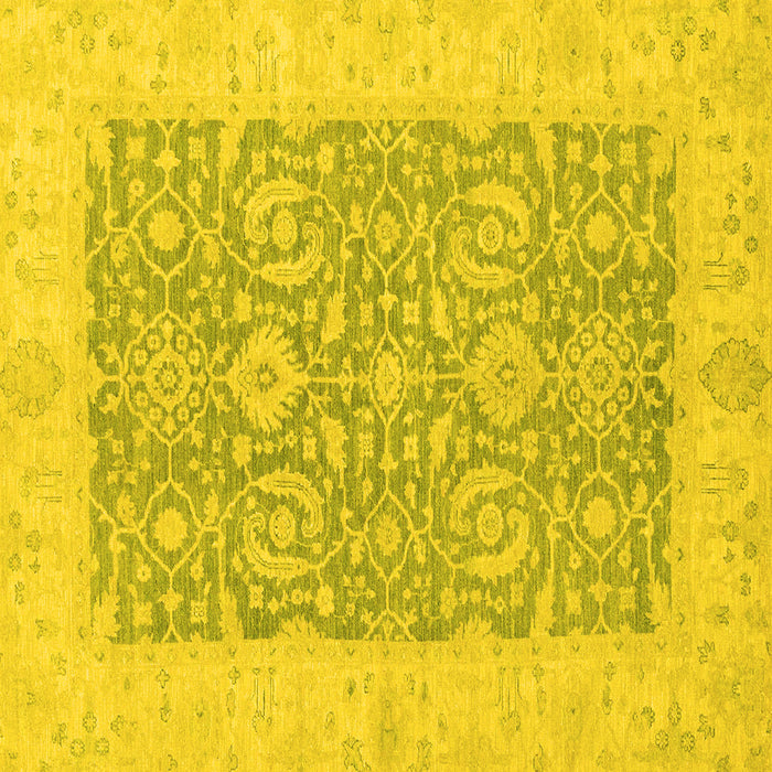Square Oriental Yellow Traditional Rug, abs2459yw