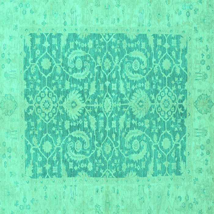 Square Machine Washable Oriental Turquoise Traditional Area Rugs, wshabs2459turq