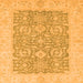 Square Machine Washable Oriental Orange Traditional Area Rugs, wshabs2459org