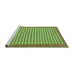 Sideview of Machine Washable Abstract Turquoise Modern Area Rugs, wshabs245turq