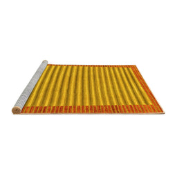 Sideview of Machine Washable Abstract Yellow Modern Rug, wshabs245yw