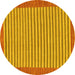 Round Abstract Yellow Modern Rug, abs245yw